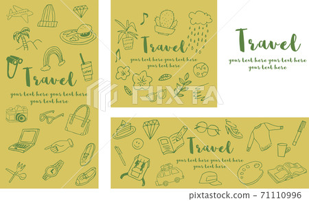 Travel line art design set_yellow 71110996