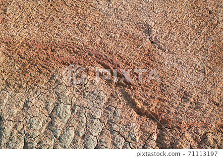 開挖暴露出的紅色土壤和藍色皮膚 71113197