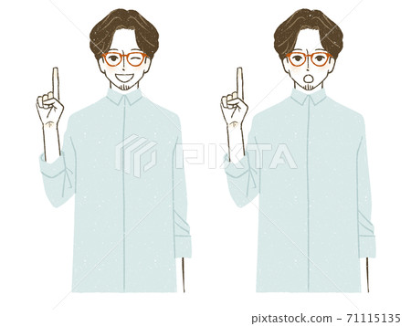 Man with index finger 71115135