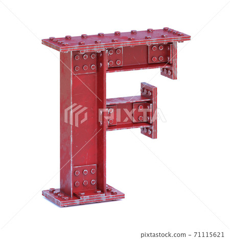 Steel I beam font 3d rendering letter L Steel I beam font 3d rendering letter L 71115621