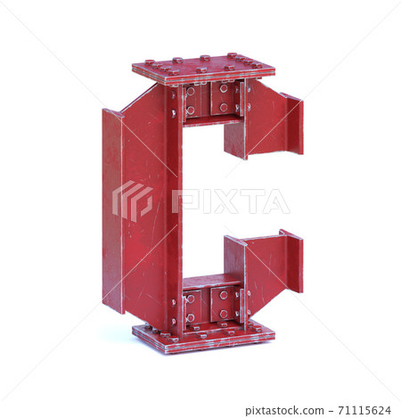 Steel I beam font 3d rendering letter L Steel I beam font 3d rendering letter L 71115624