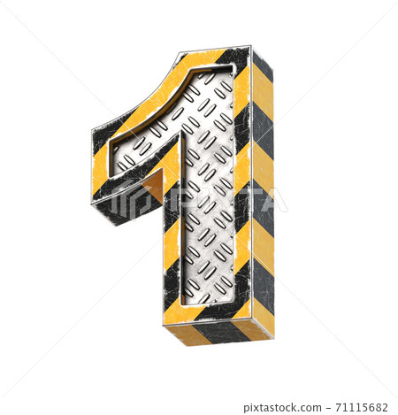 Industrial black and yellow striped metallic... - Stock Illustration