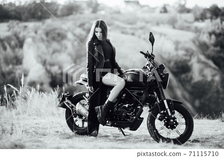 Beautiful girl riding discount motorcycle