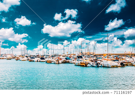 View on moorage of yacht's in sea port. Spain View on moorage of yacht's in sea port. Spain 71116197