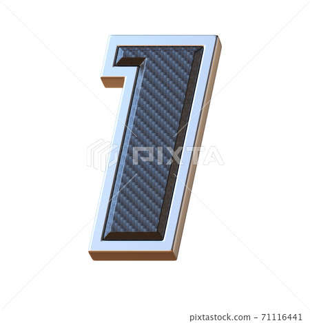 Carbon fiber and metallic font, 3d rendering, number 1 Carbon fiber and metallic font, 3d rendering, number 1 71116441