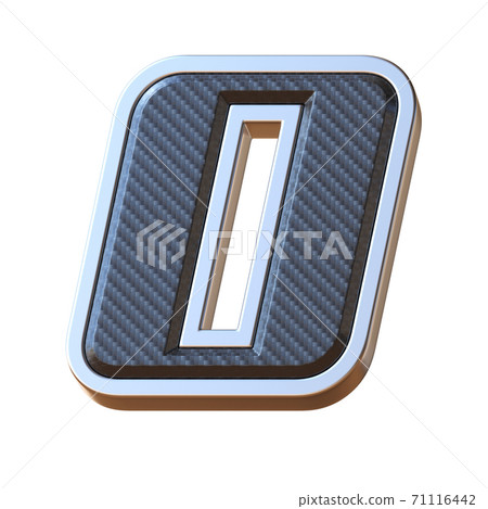 Carbon fiber and metallic font, 3d rendering, number 0 Carbon fiber and metallic font, 3d rendering, number 0 71116442