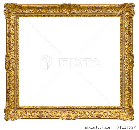 Old gilded wooden frame isolated on the white 71117557
