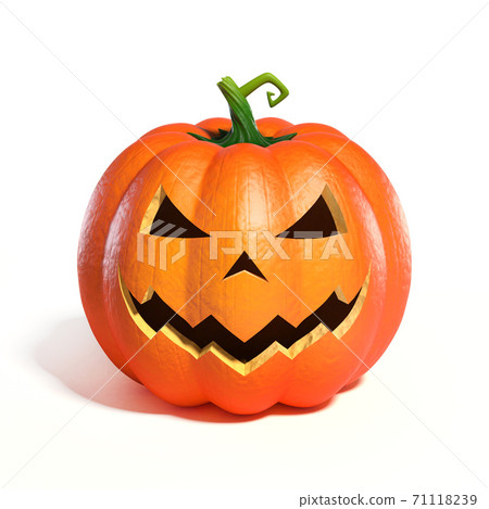 Halloween Pumpkin Jack O Lantern 3d rendering - Stock Illustration ...