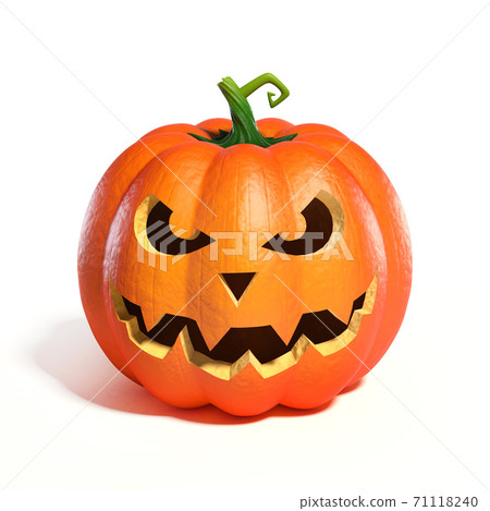 Halloween Pumpkin Jack O Lantern 3d rendering - Stock Illustration ...