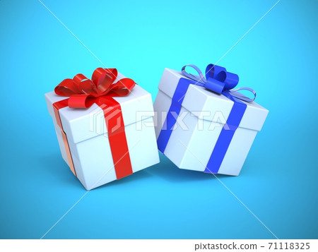 Two gift boxes 3d rendering Two gift boxes 3d rendering 71118325
