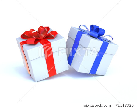 Two gift boxes 3d rendering Two gift boxes 3d rendering 71118326
