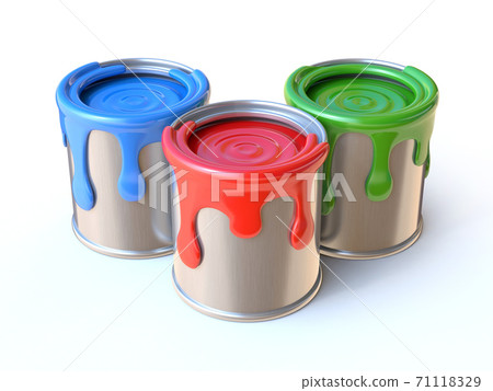 Paint cans 3d rendering Paint cans 3d rendering 71118329
