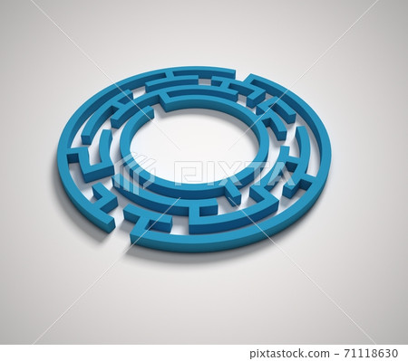 Maze font 3d rendering letter O 71118630