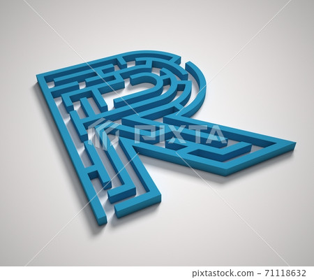 Maze font 3d rendering letter R - Stock Illustration [71118632] - PIXTA
