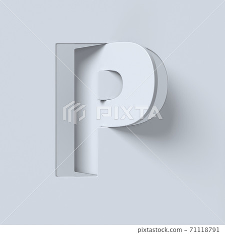 Cut Out And Rotated Font 3d Rendering Letter P Stock Illustration