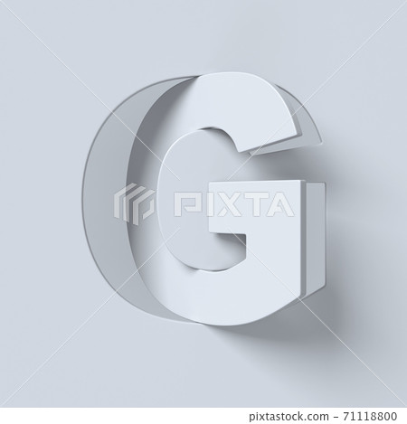 Cut out and rotated font 3d rendering letter G Cut out and rotated font 3d rendering letter G 71118800