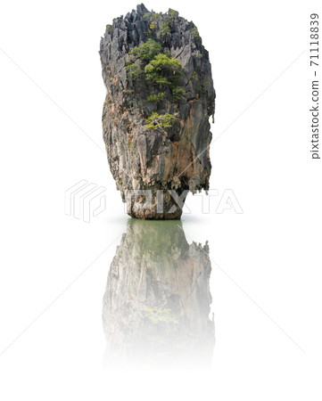 James bond island or khao tapu isolate with clipping path on white background James bond island or khao tapu isolate with clipping path on white background 71118839