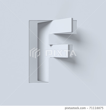 Cut out and rotated font 3d rendering letter F Cut out and rotated font 3d rendering letter F 71118875