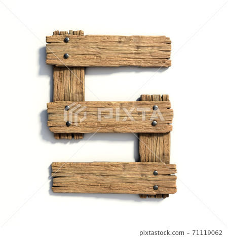 Wood font, plank font number 5 71119062