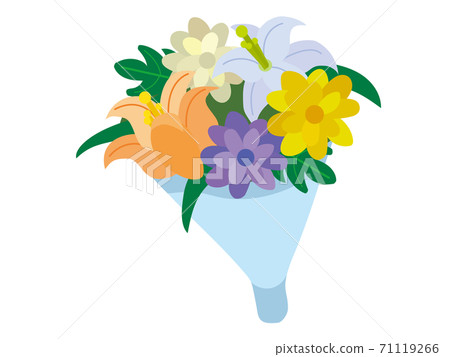 Bouquet of lilies and chrysanthemums (Japanese funerals, grave visits, legal affairs) 71119266