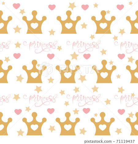 Little princess seamless pattern in pink and... - Stock Illustration ...