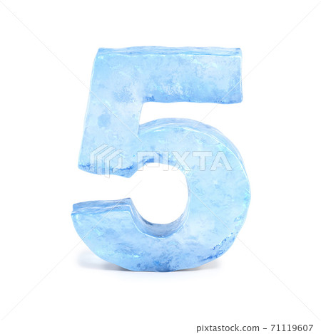 Ice font 3d rendering, number 5 Ice font 3d rendering, number 5 71119607