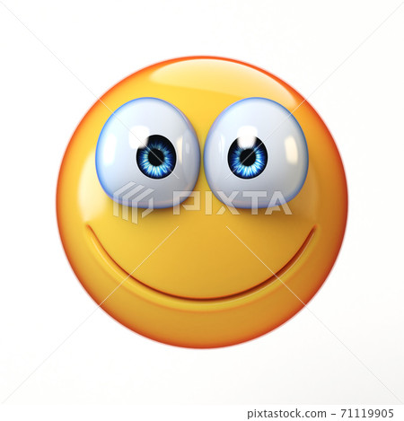 Happy emoji isolated on white background, smiling face emoticon 3d rendering Happy emoji isolated on white background, smiling face emoticon 3d rendering 71119905