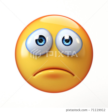 Sad emoji isolated on white background,... - Stock Illustration [71119912]  - PIXTA