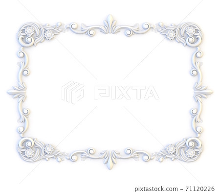 Ornamental vintage frames. Floral design template. Page decoration. Birthday card, wedding invitations. 3d rendering 71120226
