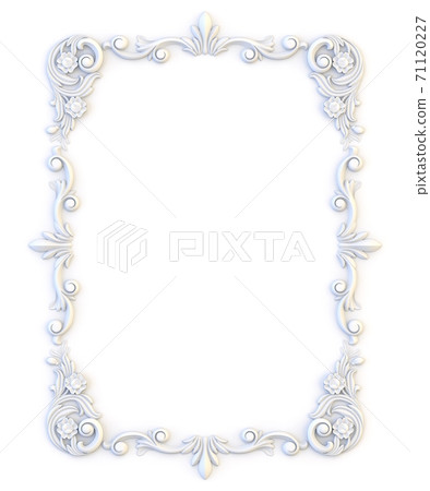 Ornamental vintage frames. Floral design template. Page decoration. Birthday card, wedding invitations. 3d rendering 71120227