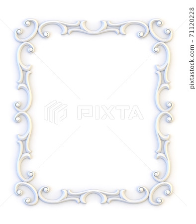 Ornamental vintage frames. Floral design template. Page decoration. Birthday card, wedding invitations. 3d rendering 71120228
