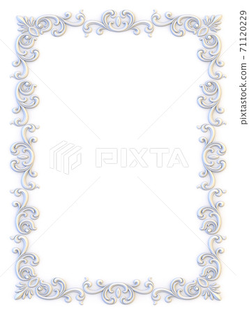 Ornamental vintage frames. Floral design template. Page decoration. Birthday card, wedding invitations. 3d rendering 71120229