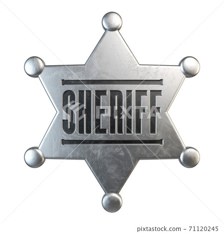 Sheriff badge isolated on white background 3d... - Stock Illustration ...
