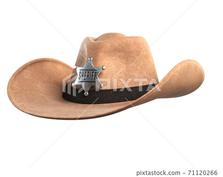 Sheriff hat isolated on white background 3d rendering 71120266