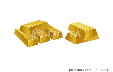 Gold Bar or Gold Ingot as Molded Precious Metal Vector Set Gold Bar or Gold Ingot as Molded Precious Metal Vector Set 71120819