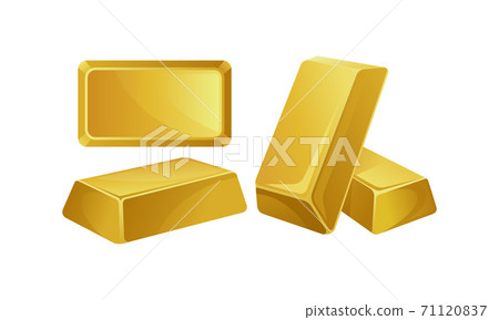 Gold Bar or Gold Ingot as Molded Precious Metal Vector Set Gold Bar or Gold Ingot as Molded Precious Metal Vector Set 71120837