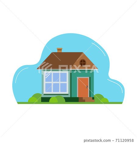 House. flat design suburban landscape. Vector Abstract Architecture Illustration. House. flat design suburban landscape. Vector Abstract Architecture Illustration. 71120958