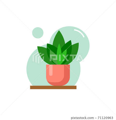 Vector flat house plant pot illustration. Vector flat house plant pot illustration. 71120963
