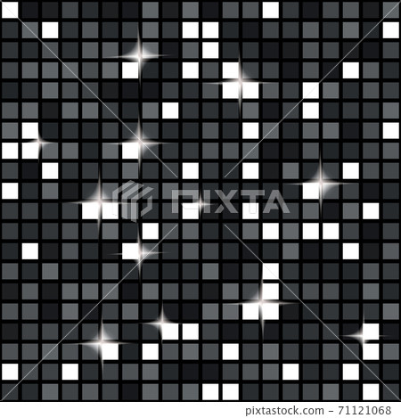 Black Diamond disco lights seamless pattern. Mosaic shimmer background 71121068