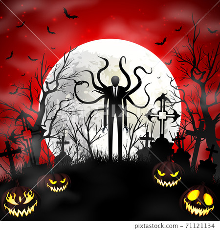 Halloween background with zombie and pumpkins Halloween background with zombie and pumpkins 71121134