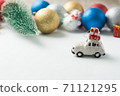 Christmas background of new year decorations 2021 on a light background. 71121295
