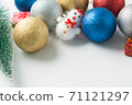 Christmas background of new year decorations 2021 on a light background. 71121297