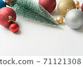 Christmas background of new year decorations 2021 on a light background. 71121308