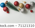 Christmas background of new year decorations 2021 on a light background. 71121310