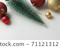Christmas background of new year decorations 2021 on a light background. 71121312