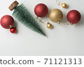 Christmas background of new year decorations 2021 on a light background. 71121313