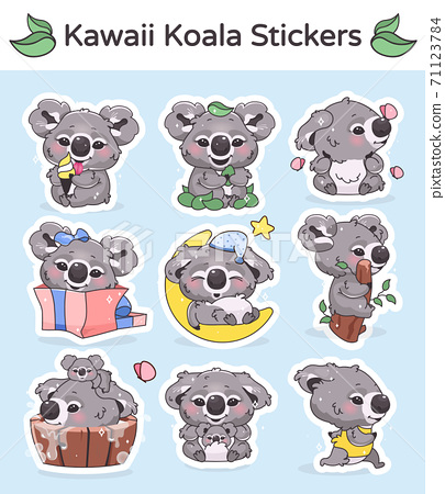 Cute koala mobile app kawaii cartoon characters... - Stock Illustration  [71123784] - PIXTA