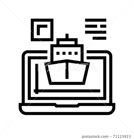 ship modeling computer program line icon vector illustration 71123913