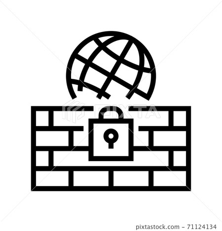 wall protection worldwide internet line icon vector illustration wall protection worldwide internet line icon vector illustration 71124134