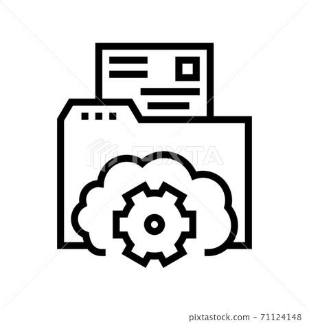 folder file storage work line icon vector... - Stock Illustration ...